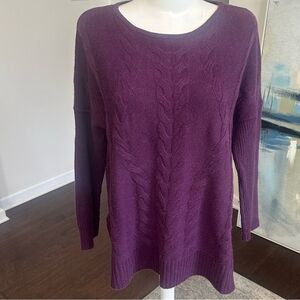 Ply Cableknit Cashmere Women’s Purple Sweater M
